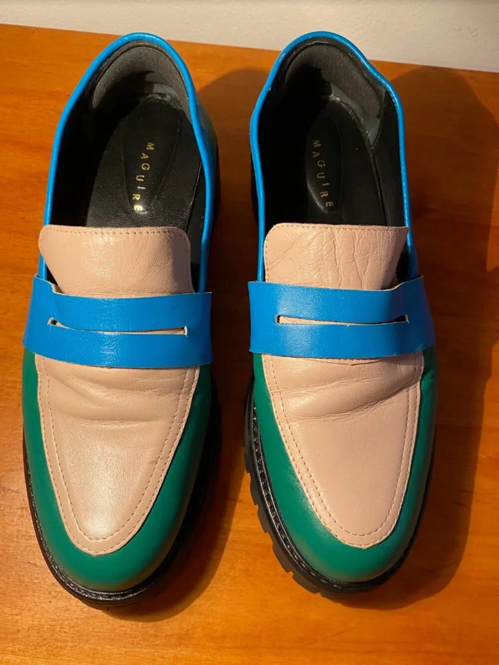 MAGUIRE Pastel Sintra Lollipop Chunky Loafer sz 39 Blue Green and Pink